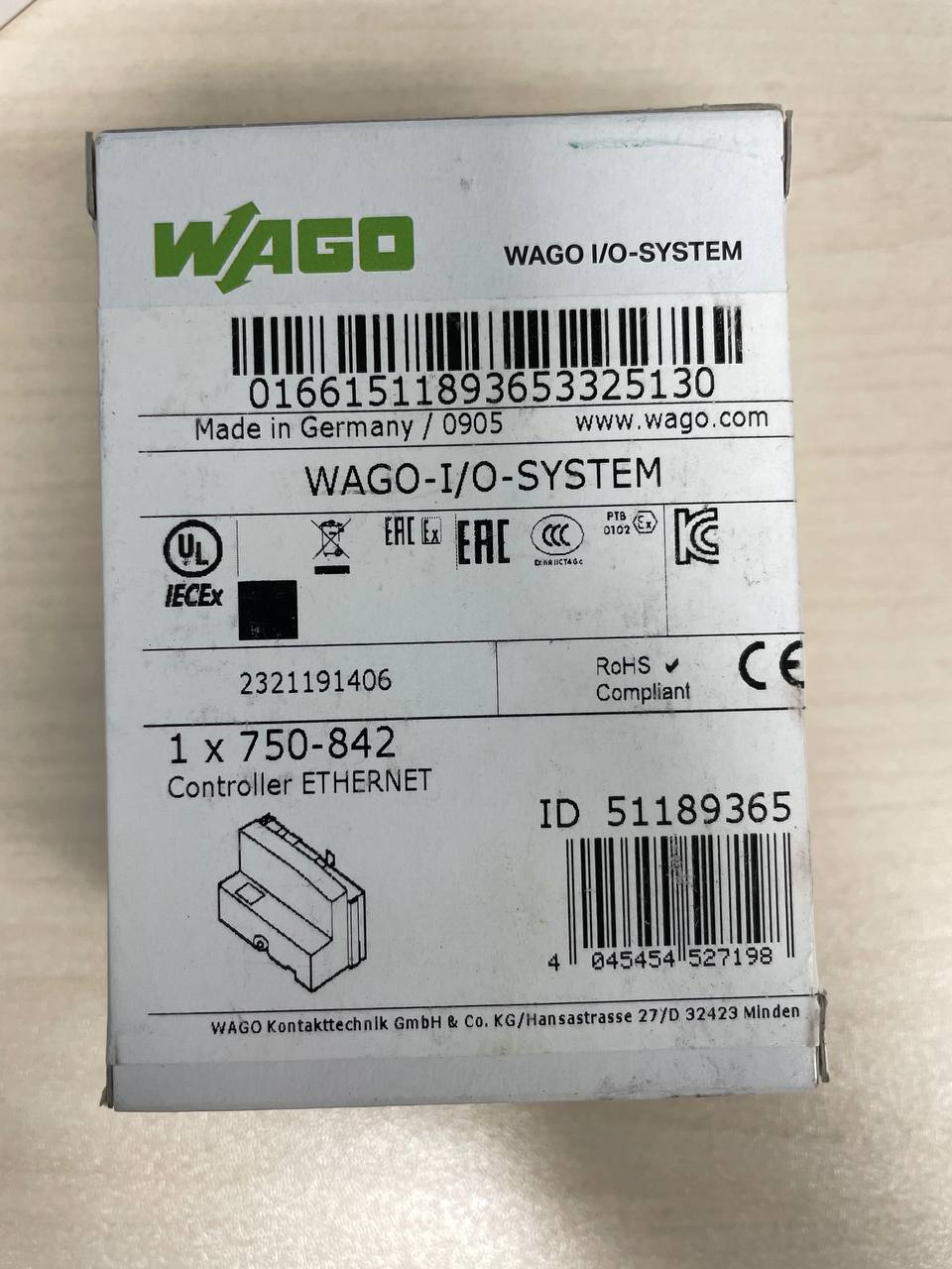 Программируемый контроллер сети Ethernet WAGO 750-842, TCP / IP, 10 Mбит / с