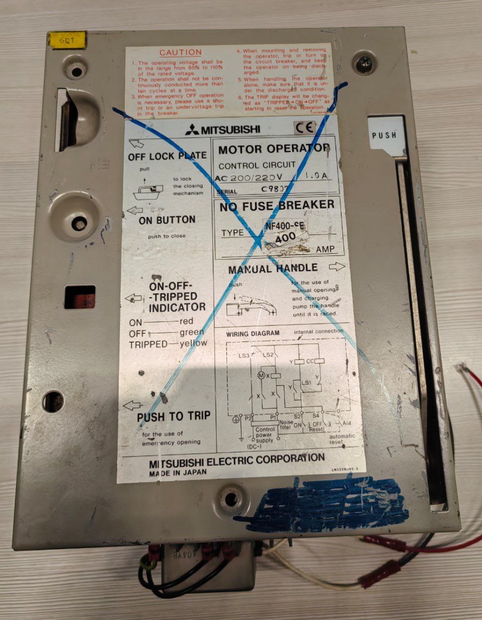 Выключатель автоматический MITSUBISHI NF400-SE, s.n C9807, б.у, на проверку