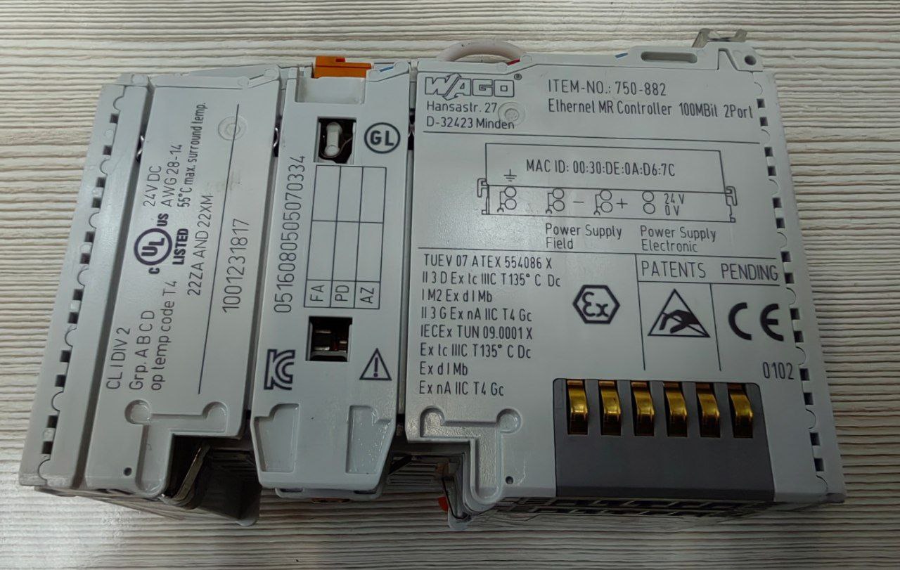Контроллер Ethernet Wago 750-882, s.n 1001231817, б.у, на проверку