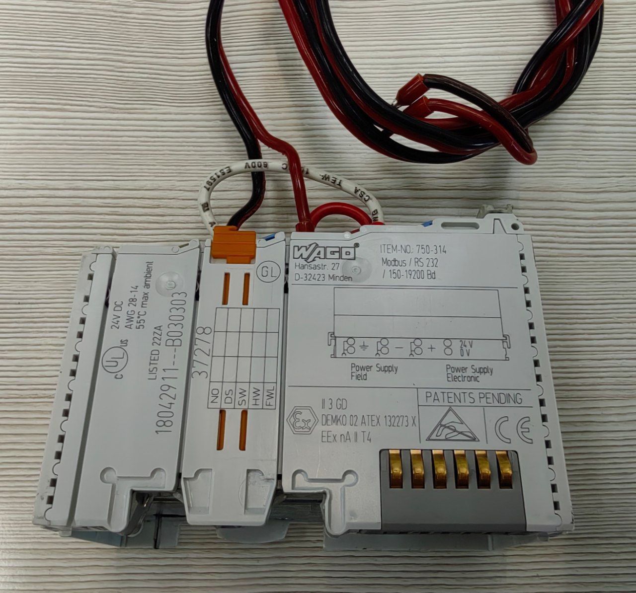 Каплер Modbus RS-232 Wago 750-314, s.n 37278, б.у, на проверку