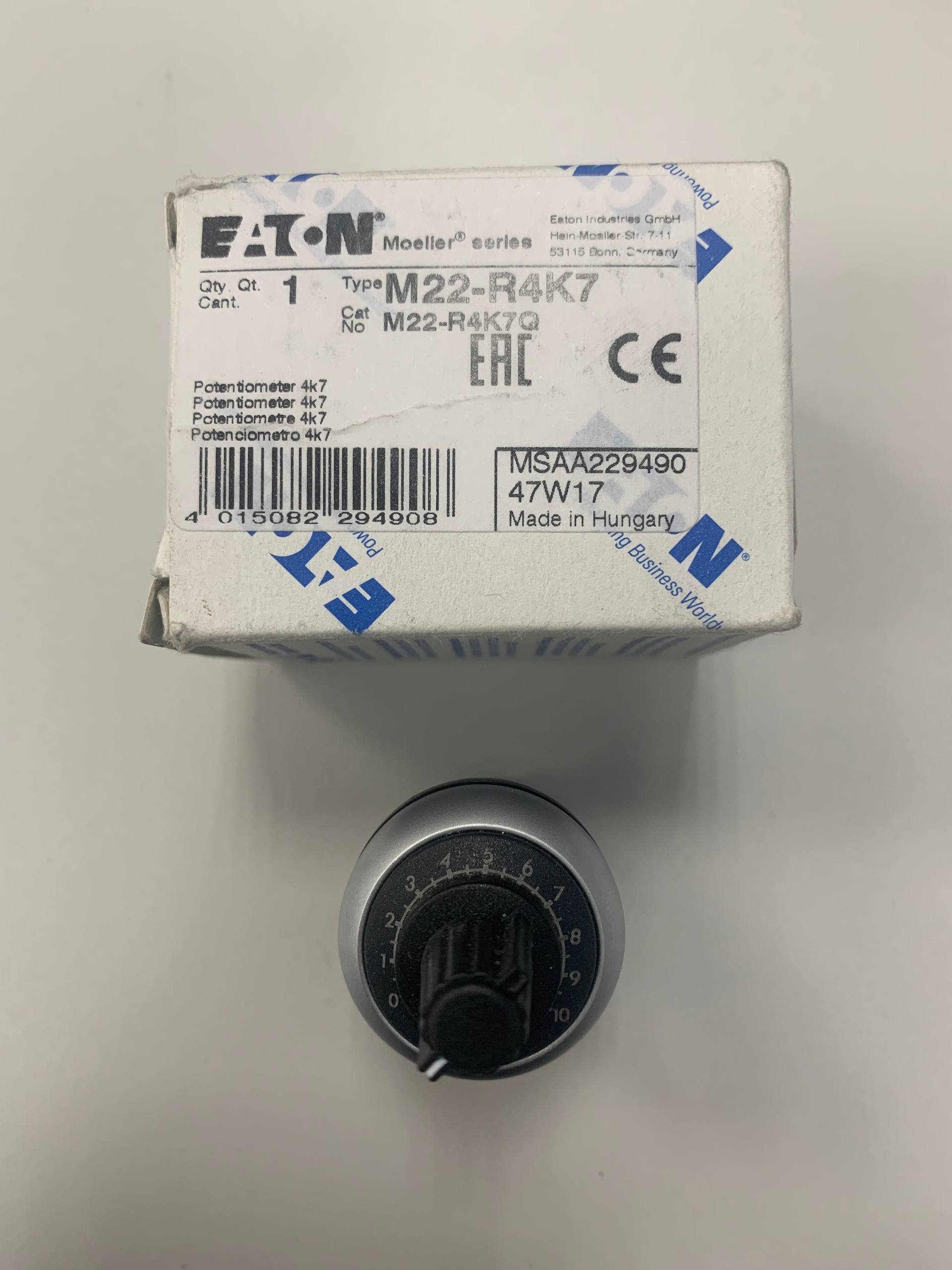 Потенциометр EATON M22-R4K7 MSAA229490 47W17