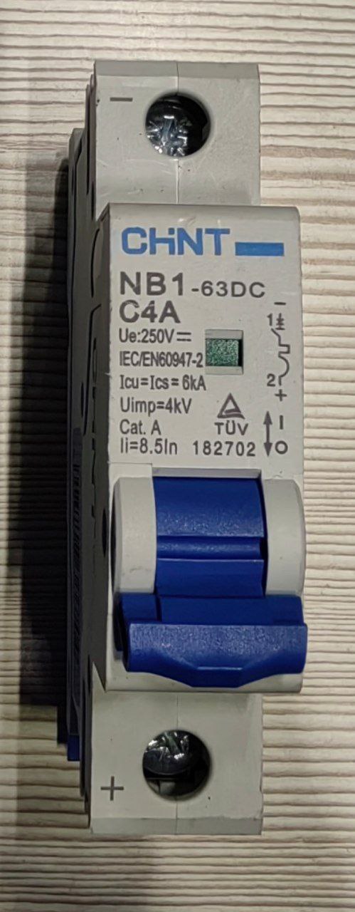 Автоматический выключатель постоянного тока CHINT NB1-63DC, C4A, s.n 134566618270200278, б.у, на проверку