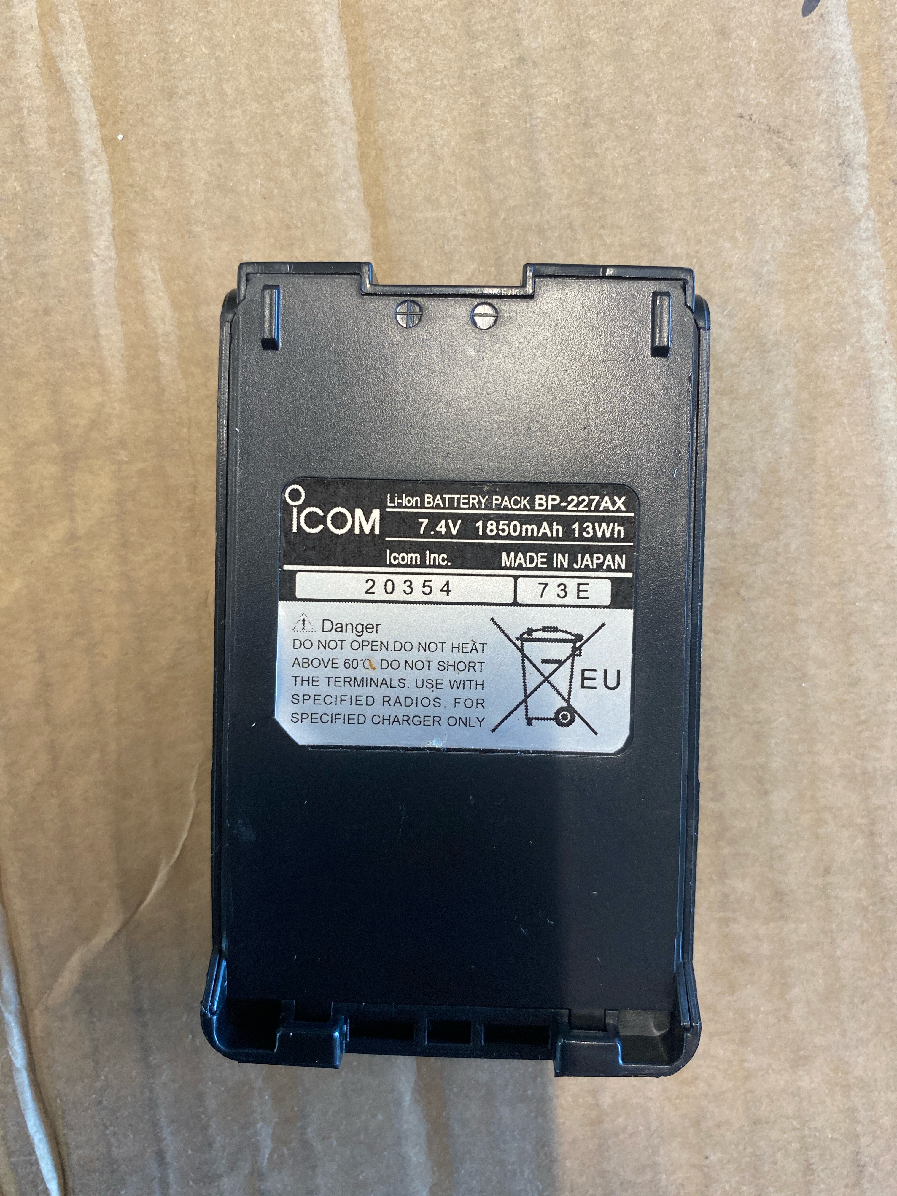 Аккумулятор ICOM BP-227AX 7,4V 1850mAh 13Wh