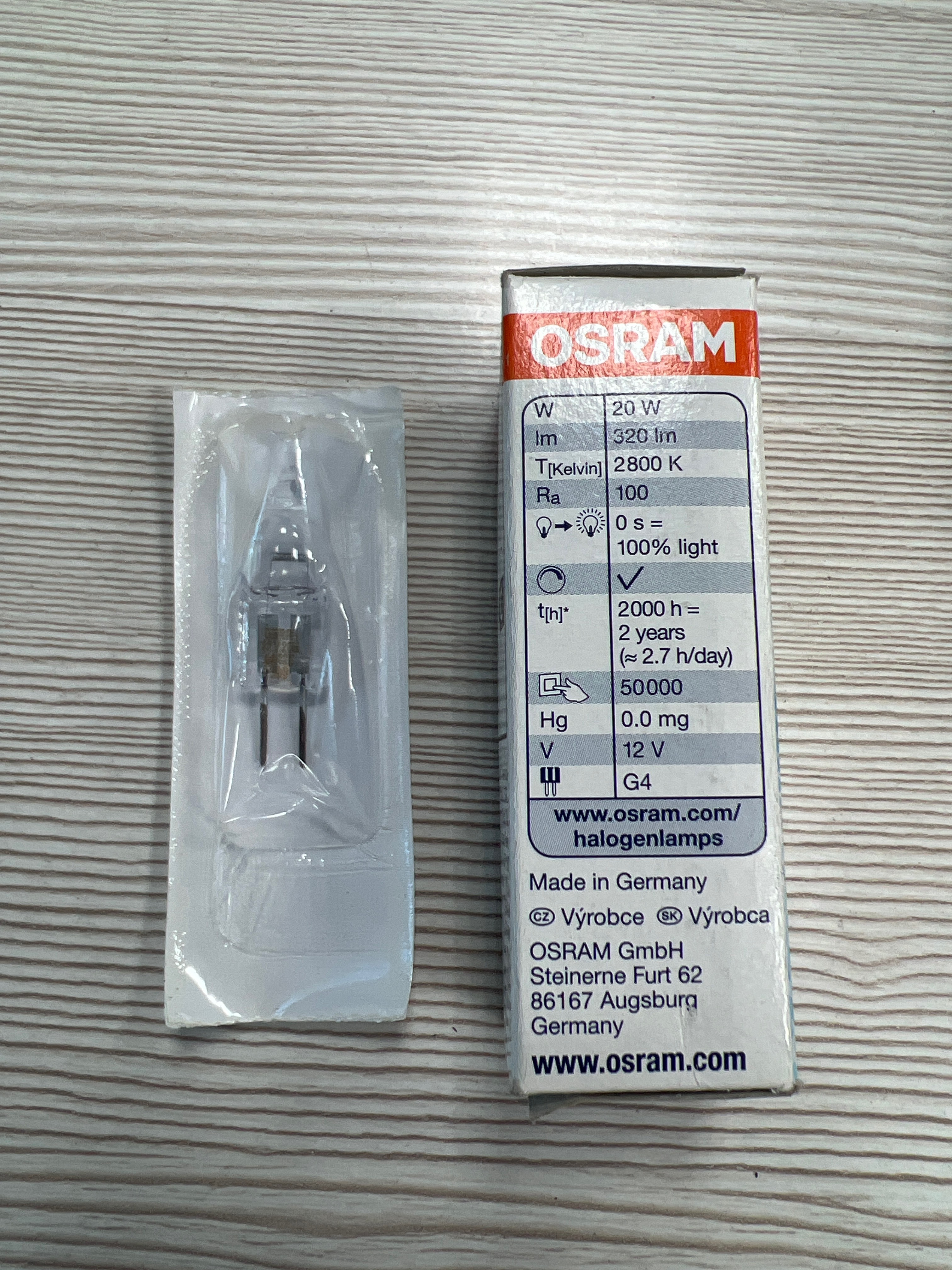 Лампа галогеновая Halostar 20W, 24V, G4