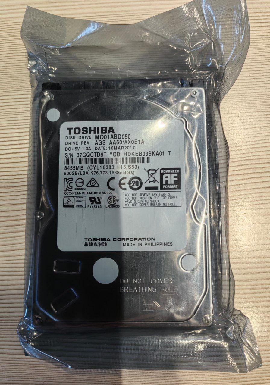 Внутренние жёсткий диск TOSHIBA MQ01ABD050, AGS AA60/AX0E1A, 500Gb