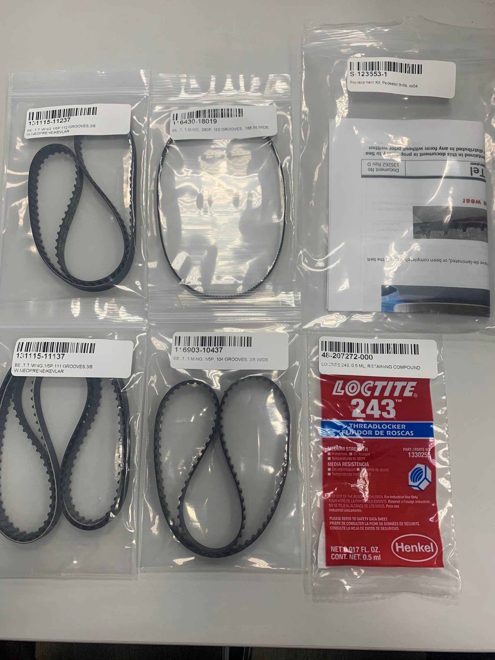 Ремкомплект Replacement Kit, Pedestal Belts, xx04