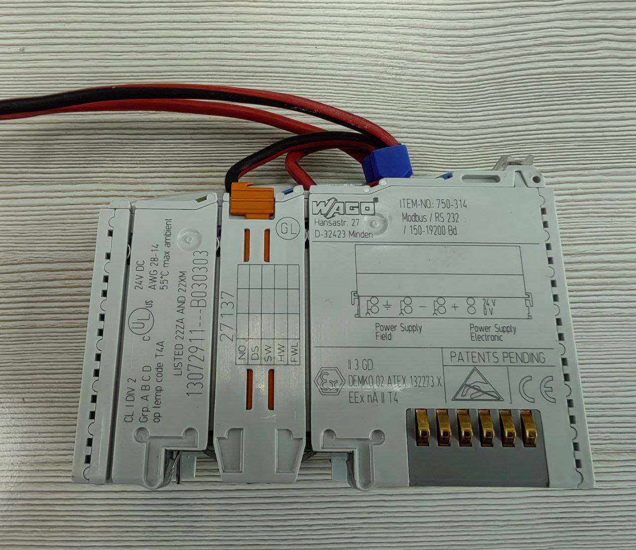 Каплер Modbus Wago 750-314, RS-232, s.n 27137, б.у, на проверку