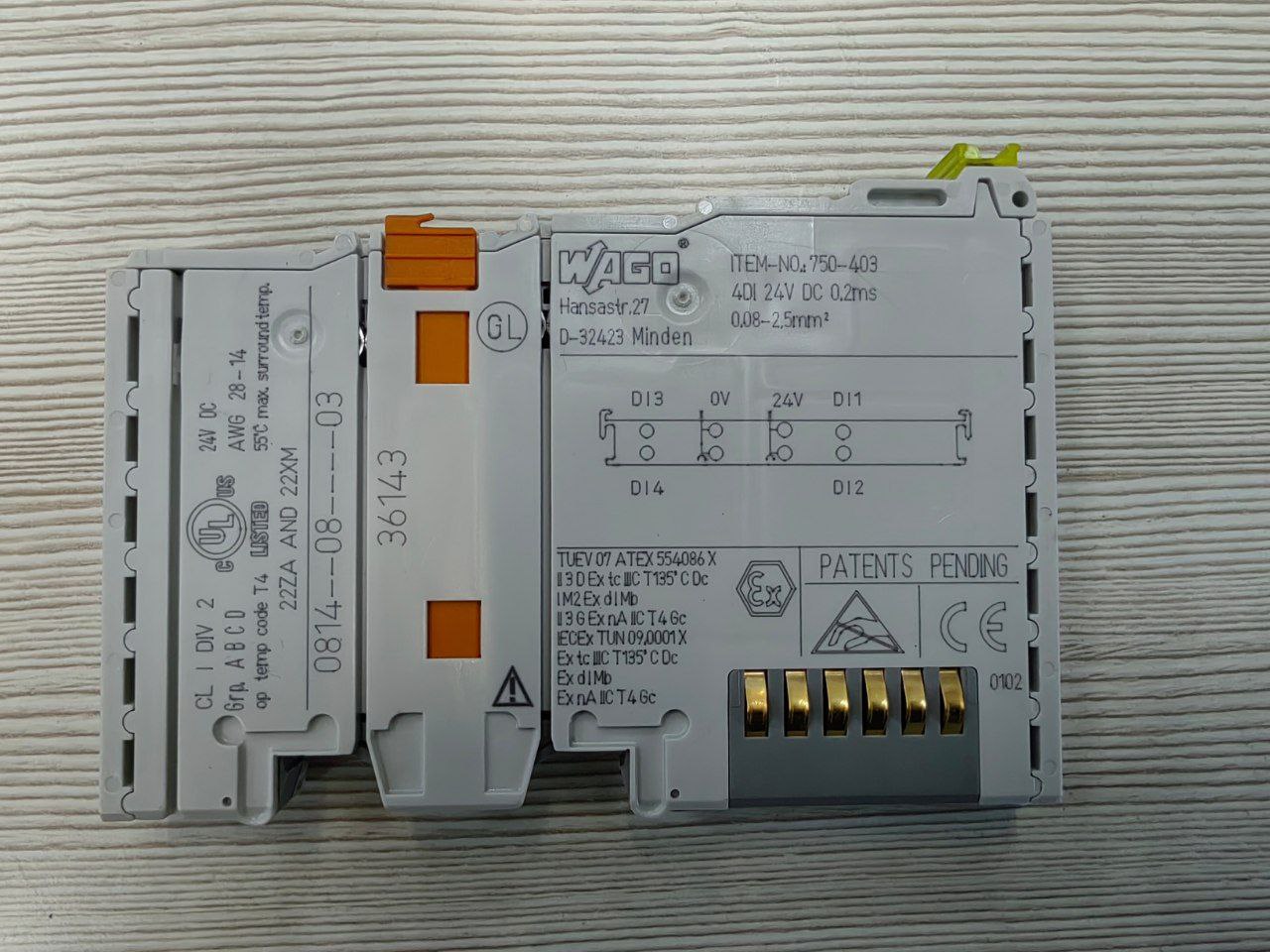 4-кан. модуль дискретного ввода Wago 750-403, s.n 36143, б.у, на проверку