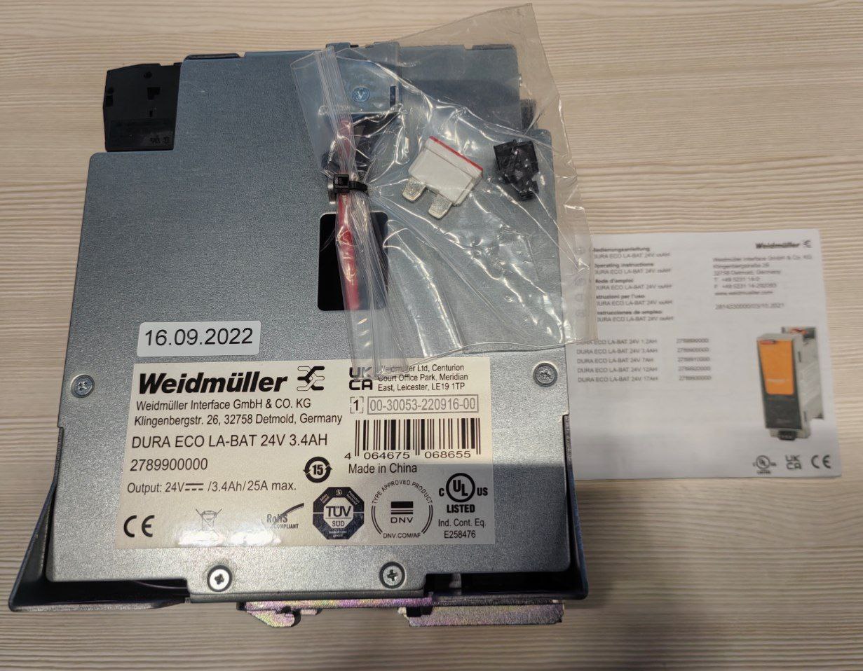 Аккумулятор IND-01122649 Батарея DURAECO LA-BAT 24V 3.4AH\Weidmuller