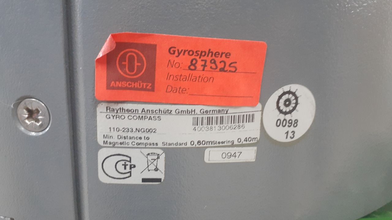 Гирокомпас RAYTHEON ANSCHUTZ STANDARD 22, s.n 87925, б.у, на проверку