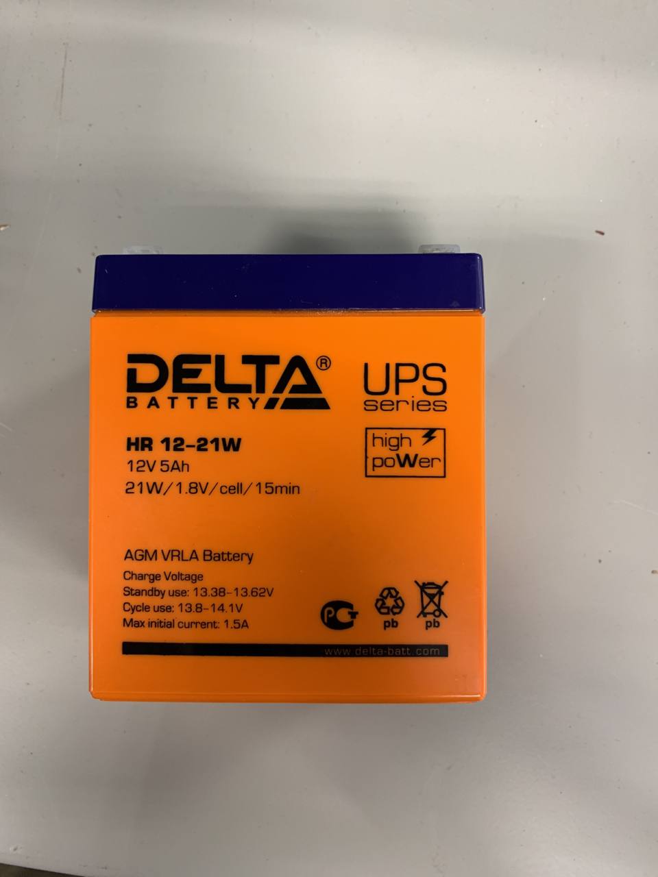 Аккумулятор Delta HR12-21W 12V 5AH
