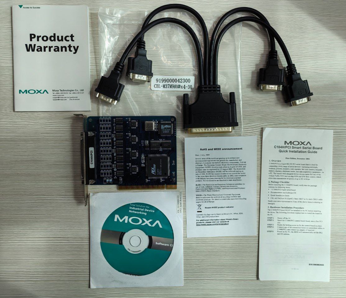 Преобразователь Moxa C104H/PCI, V1.3, 4P-232, w/DB9M CBL, s.n E30EG1401152, б.у, на проверку